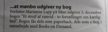 Omtale af udgivelse i lokalbladet
